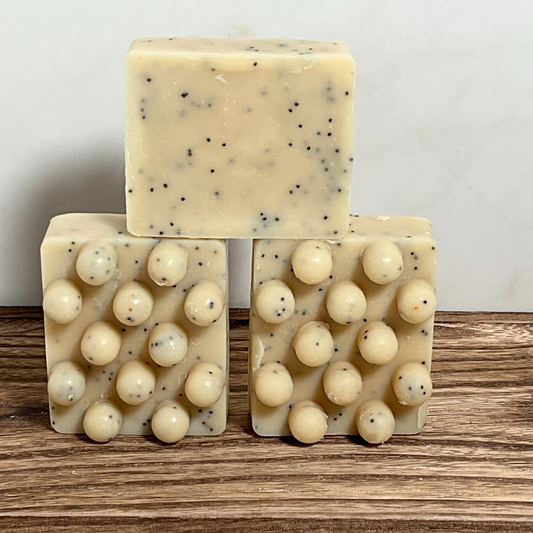 Poppy Seed Exfoliating Goat Milk Soap (Scented - SQ Bar - Nubs)
