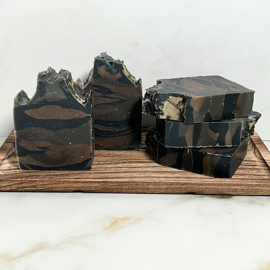 Tobacco Vanilla Camo Activated Charcoal + Dead Sea Mud Goat Milk Soap {Pre-Sale 11.22}