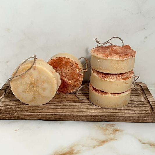 🧽 Loofah Soap on a Rope — Handcrafted Goat Milk Soap - Unscented