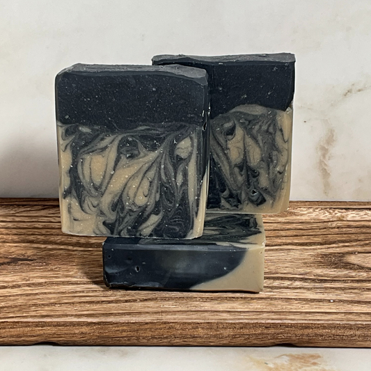 🌊 Activated Charcoal + Dead Sea Mud Goat Milk Soap